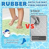 UNEEDE Kids Bathtub Mat Non Slip Shower Mat for Toddlers, Washable Anti Slip Tub Surface, Soft Rubber Mat for Bathtub Shower, Waterproof Bathtub Essentials for Children