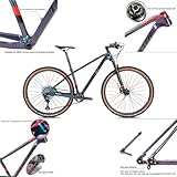 MTB Frame 29er Hardtail Mountain Bike Frame 15/17/19'' Discoloration Disc Brake Bike Frame Full Carbon Bicycle Frame Boost 142x12mm BB92*41mm Routing Internal