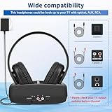 WallarGe Wireless Headphones for TV Watching, Easy Setup and Comfortable Bluetooth Headphones with RF Transmitter Charging Dock, 100 Ft Wireless Range, Rechargeable 25 Hours Play and No Audio Delay