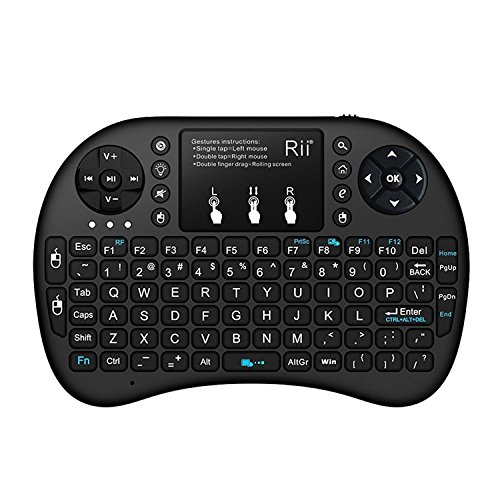 Rii i8 Mini 2.4GHz Wireless Touchpad Keyboard with Mouse for PC, PAD, XBox 360, PS3, Google Android TV Box, HTPC, IPTV (2.4G Black)