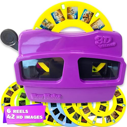 ArtCreativity 3D Viewer for Kids with 6 Reels, Reel Viewer with 42 HD Images – Dinosaurs, Animals, Space & More – Vibrant Viewfinder Toy for Kids – Great Fun Gift Idea