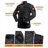 LANBAOSI Men's Tactical Jacket and Pants Military Hunting ACU Uniform 2PC Apparel Suit