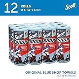 Scott® Shop Towels Original™ (75147), Original Blue Shop Towels, 9.4"x11" sheets (55 Towels/Roll, 12 Rolls/Case, 660 Towels/Case)