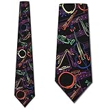 Three Rooker Jazz Instruments Tie Mens Music Neckties