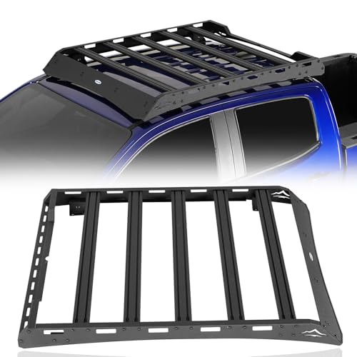 Hooke Road Colorado Roof Rack Aluminum Cross Bars for 2015-2022 Chevy Colorado & GMC Canyon Crew Cab (4 Full Size Doors), Overlanding Rooftop Cargo Carrier