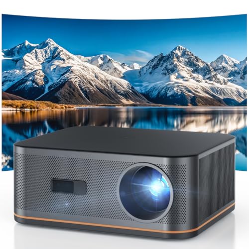 1500 ANSI 4K Full HD Projector with WiFi and Bluetooth, HAPPRUN Movie Home Theater with Auto Focus, 300'' Display for Indoor/Outdoor, Smart Proyector Compatible with Phone/TV Stick/PC/PS5