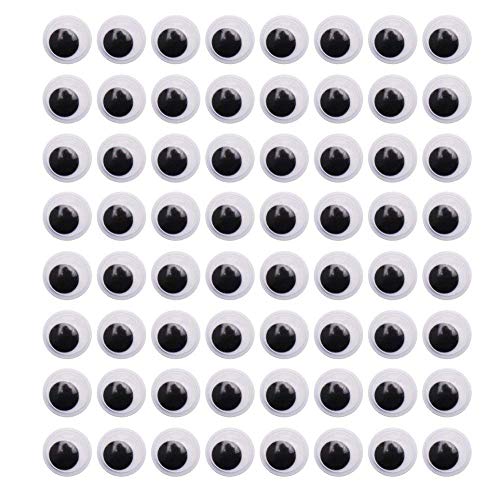 Decora 1000 Pieces 15mm Round Wiggle Googly Eyes with Self-Adhesive for Scrapbooking and Crafts