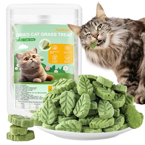 SYWUAII 100g/3.52oz Cat Grass Treats, Cat Grass Teething Stick for Hairball Remove and Teeth Cleaning, Edible Cat Grass Stick Snack