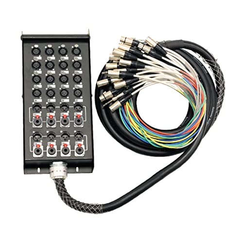 Seismic Audio - 16 Channel 25' Pro Stage XLR Snake Cable (XLR 1/4" TRS Returns) for Recording, Stage, Studio use (25 Feet - 16 Channel)