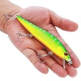 Sougayilang Fishing Lures Hard Bait Minnow Crankbait with Treble Hook Life-Like Swimbait Fishing Bait Deep Diver Lure Sinking Lure for Bass Trout Fishing Pack of 10PCS