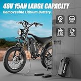 BIGNIU Electric Bike for Adults – 20" Fat Tire, Peak 1200W Motor, 48V 15A/22.5A Battery, 7-Speed, Dual Disc Brakes for Off-Road and City Riding (BG-S, Black)