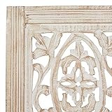 Deco 79 Mango Wood Floral Handmade Home Wall Decor Intricately Carved Arabesque Wall Sculpture, Wall Art 12" x 1" x 36", Cream