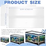 Juexica Aquarium Lid Acrylic Canopy Two Piece Set Aquarium Top Cover Fish Tank Lid with Center Brace with a Hook Knife(48 x 18 in)