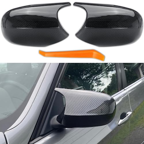 1 Pair Car Side Mirror Covers Carbon Fiber Mirror Caps for 2008-2013 BMW 3 Series E90 E92 E93 Lci & BMW 1 Series E87 Lci E82 E88 Facelift Models Exterior Tuning Car Mirror Accessories - M Style