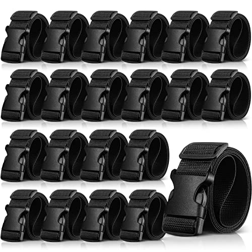 Hicarer 20 Pack Tactical Belt for Men Quick Release Work Tool Belt Military Nylon Straps ​with Buckle for Men Hunting Hiking(Black)