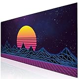 Imegny Large Gaming Mouse Pad, Extended XXL Desk Pad & Non-Slip Rubber Mat for Mice and Keyboard with Stitched Edges （90x40 zisesun011）