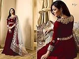 Delisa New Desiner Indian/Pakistani eid Special Ethnic/Partywear wear Georgette Anarkali Gown LT (Red, MEDIUM-40)