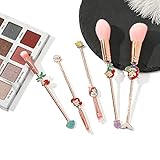 Snow White and Mermaid Makeup Brushes - Novelty Designed Classic Tales Theme Makeup Brush Set for Girls, Kawaii MakeupTool Gift for Women (Pink 2)