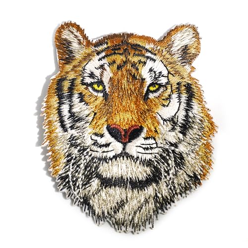Riverbyland Iron On Patches Embroidered Tiger Pack of 2