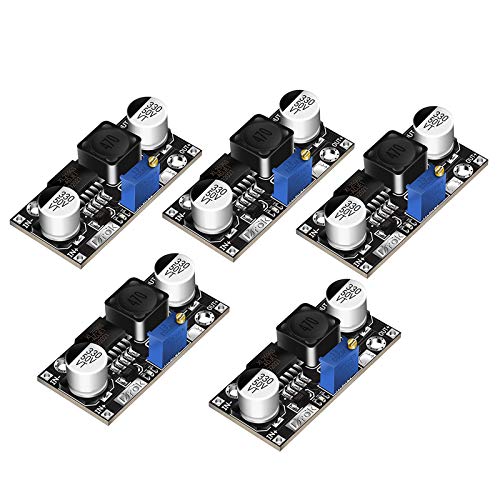 DROK LM2596 Buck Converter 5pcs, Step Down Converter DC Voltage Regulator Adjustable 4.5-40V to 1.25-37V (36V 24V 12V 9V 5V 3V) Variable Voltage Stabilizer Power Supply