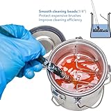 CUGEBANNA Paint Brush Washer,Airtight Stainless Steel Brush Cleaner for Oil Painting Acrylic,Brush Washer with Cleaning Beads and Wringer