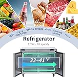 ICECASA 48" W Commercial Refrigerator Worktop Undercounter Refrigerator 2 Door Stainless Steel Counter Fan Cooling Refrigerator 13 Cu.ft for Restaurant, Bar, Shop, etc