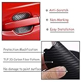 WORCAS 4Pcs TPU Carbon Fiber Like Car Door Handle Cup Protective Sticker Auto Door Paint Guard Car Door Cup Scratch Protection Films Universal Door Handle Cups Protective Pad(L)