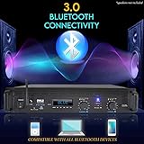 PyleUsa 2-Channel Bluetooth Power Amplifier - 2000W Bridgeable Rack Mount Pro Audio Sound Wireless Home Stereo Receiver w/TRS XLR Input,LCD, Bridge Mode, Cooling Fan - Entertainment Speaker System