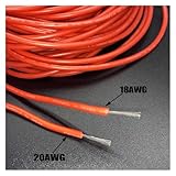 Communication Equipment PVC Tinned Copper Silicone Wire 16 AWG Wire Insulated Wire 16 AWM Super Soft High Temperature Wire 3KV 2.5MM Wire and Cable(Black)