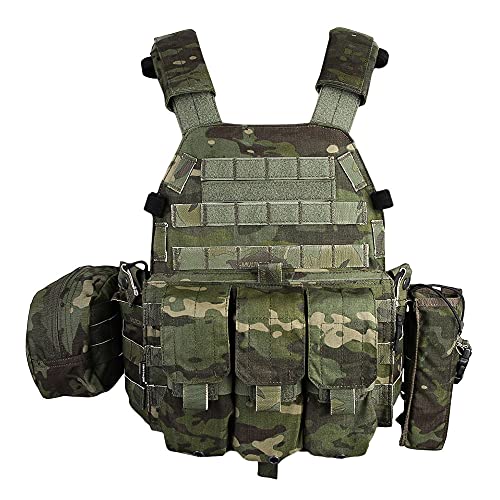 emersongear LBT6094A Style PC,Airsoft Paintball Tactical Vest with Radio pouch,Triple Mag Pouch and Dump Pouch