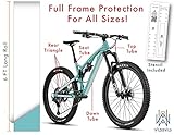 WilderWild Bike Frame Protection Tape- High Impact Clear Vinyl Wrap Includes Tool (4”x72) Bicycle Frame Protector, Mountain Bike Frame Guard Chainstay Protector (Clear)