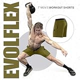 Anthem Athletics Evolflex Workout Shorts for Men - 5" 7" 9" Inch Inseam Options - Men's Athletic Gym Fitness Running Exercise & Sports Short - Defender Green - Large