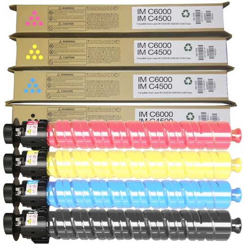 SAIBOYA IM C6000 IM C4500 IMC6000 IMC4500 High Yield Toner Cartridge Replacement for Ricoh Savin Lanier IM C6000 IM C4500 IM C5500 Printer Toner (842279 842280 842281 842282)