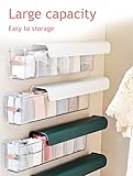 Socks Underwear Wall Mount Drawer Organizer, Switchable 6 Cell Drawer Acrylic Organizers Self-Adhesive Anti Dust Storage Boxes for Clothes Socks Lingerie Underwear Ties (Ivory white)