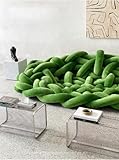 TUANMER Italian python sofa creative personality designer living room villa special-shaped winding woven sofa model room leisure sofa (Green,Long size)