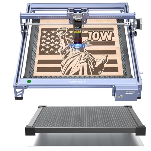 Creality Falcon 10W Laser Engraver Machine with Honeycomb Laser Bed 500x500, 10000mm/min, 0.06mm Laser Cutter for Wood, Acrylic, and Metal, Easy Setup, Ready to Work Out of The Box
