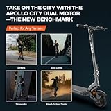 Apollo City | E Scooter for Adults - Electric Scooter with Dual 500W Motor, 32 MPH Top Speed, Up to 43 Mile Range, Self Healing Tires, 360° Lighting - UL2271/2272 Certified