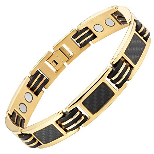 Willis Judd Bracelets For Men Gold Style Bracelets For Men Titanium Mens Bracelet Black Carbon Fiber Size Adjustable