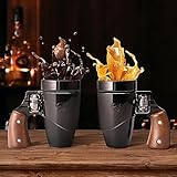 VIREESR Coffee Mugs for Men, Ceramic Novelty Funny Revolver Coffee Cup Mugs, Birthday Gifts for Father, Black Cool Unique Gun Mugs for Men, Fathers Day Dad Gifts(16 oz BLACK)