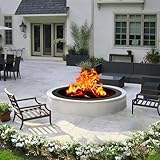 Poolergetic 60 inch Inner Fire Pit Ring, 64 inch Outer Large Round Steel Fire Pit Ring Insert Metal Fire Ring for Outdoor, Heavy Duty Fire Pit Ring Liner Rim