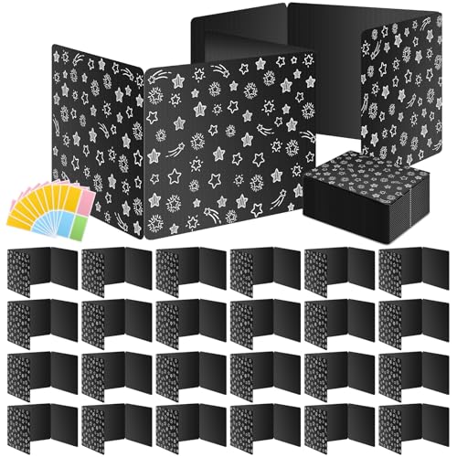 Black 24-Pack Desk Dividers for Students, Waterproof Plastic Study Carrel Divider, Durable Testing Dividers for Classroom Teacher Supplies, Easy to Clean Privacy Shield Folder Boards for Student Desk