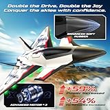 DEERC Future RC Plane 4 Channel Remote Control Airplane with LED Lights Easy to Fly Aerobatic Aircraft Toys,2.4GHz 6-axis Gyro Stabilizer RTF Glider Aircraft Plane Jet for Adults Kids Beginners Boys