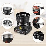 Multipurpose Electric Charcoal Burner - Coal Burner Starter Hot Plate ETL Approved Electric Stove Coconut Starter with Stainless Detachable Tongs, Coals Burner 600W Fast Heating BBQ Kitchen