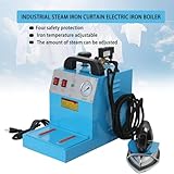 Industrial Steam Iron Commercial Steam Iron with Water Tank 4 Liter Capacity Temperature Adjustable Soleplate Electric Steam Station Fabric Steamer Garment Steamer for dry cleaner, curtain shops …