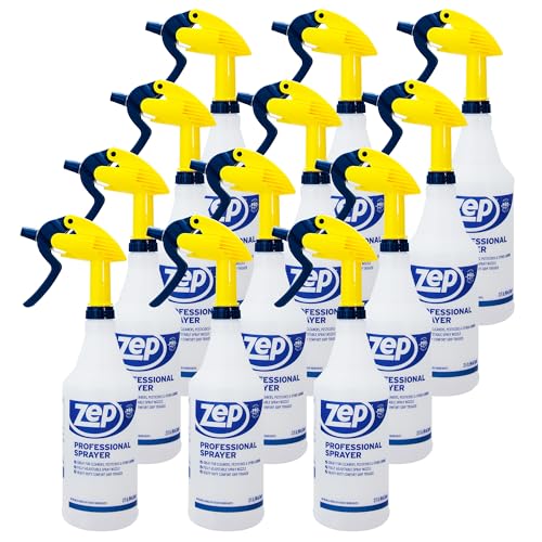 Zep Professional Sprayer Bottle - 32 oz (Case of 12) - HDPRO1 - Versatile Adjustable Nozzle Spray Bottles with a Fine Mist or Powerful Spray, Refillable for Diluted Concentrate