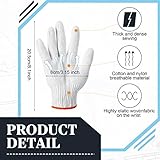 Sureio 100 Pairs Cotton Gloves Hand Cotton Liners Safety Knitted Polyester Gloves for BBQ Roping Men Women(White)