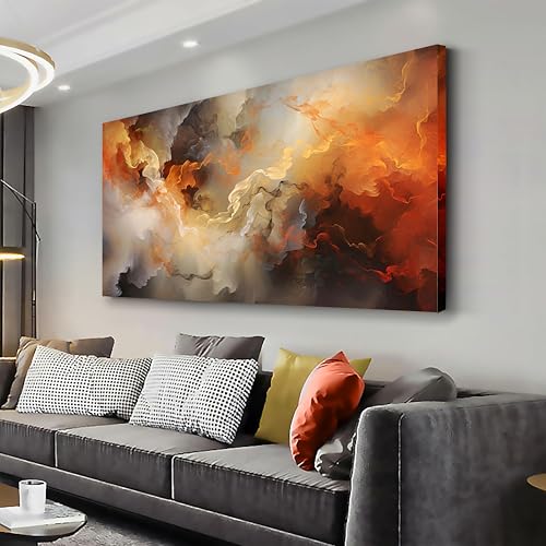 VHMING Abstract Wall Art Home Decor Orange Artwork Wall Art Prints Canvas Painting Wall Decor for Living Room Bedroom Office Decoration 24"x48"