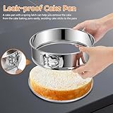 Stainless Steel Springform Pan Set,7" 9" 10" Nonstick Leakproof Baking Cake Pan Set,Round Bakeware Cheesecake Pan with Removable Bottoms and 20pcs Parchment Paper Liners for Instant Pot and Oven