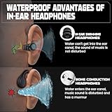 BZOJIFO Waterproof Earbuds for Swimming, Swimming Headphones with mp3 Playback, IPX8 Waterproof, 16Hrs Battery, in-Ear Stereo Bass Wireless Sports Headphones for Swimming