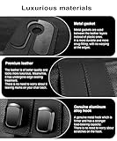 VETERBONE Car Hooks for Headrest, 2PCS Car Purse Hooks Luxurious leather 100% Metal Car Hangers for Seat Multifunctional Car Bag Hook Car Seat Back Storage Hook Accessories (Black)